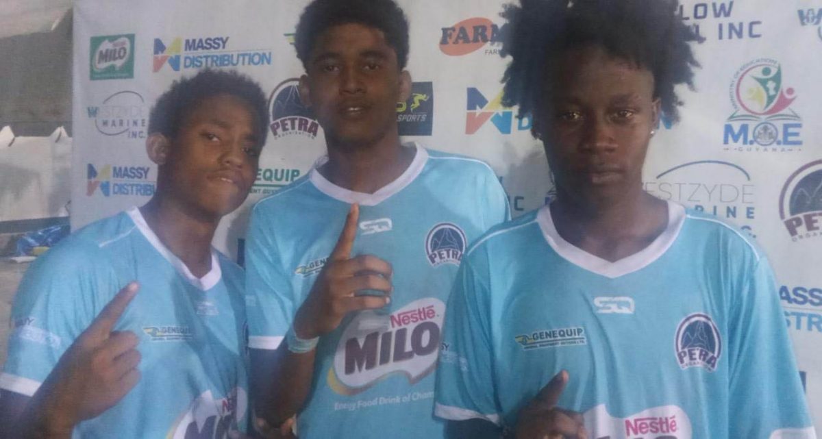 Chase Academy scorers from left Chai Williams, Matrim Martin, and Seon Cato