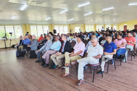 Extension officers, invitees and others in the audience yesterday (Ministry of Agriculture photo)