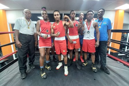 Several standout boxers from the Forgotten Youth Foundation (FYF) Gym including Tokyo 2020 Olympian, Keevin Allicock exhibited their skills yesterday at the Akbar Gym in Cornelia Ida, West Coast of Demerara.