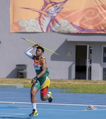 Anisha Gibbons capped an impressive CARIFTA Games career yesterday with her third successive gold medal in the women’s javelin U-20 event. (Newsroom photo)