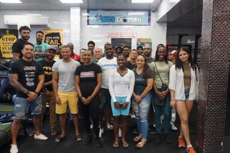 Forty athletes from Guyana, Suriname, Trinidad, Barbados, French Guiana and Bahamas are set to do battle over the weekend for the spoils of the Kares Caribbean Crossfit Championship which kicks off today at the National Aquatic Centre from 05:00hrs. (Emmerson Campbell photo)