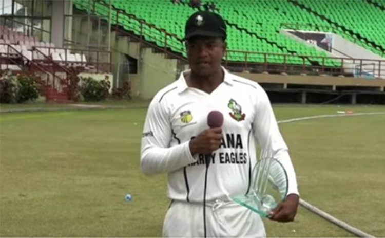 Leon Johnson speaks following Saturday’s final day of the West Indies Championship at the Guyana National Stadum. 