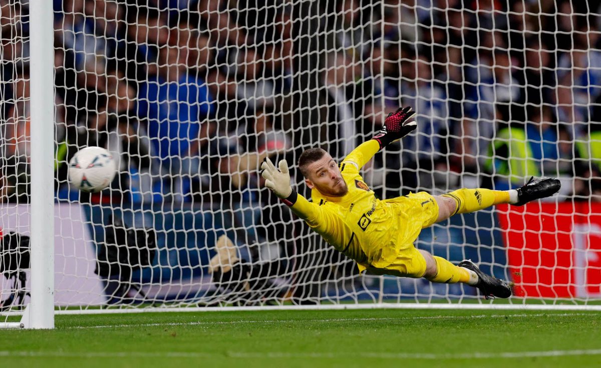 Manchester United’s David de Gea in action during the penalty shootout Action Images via Reuters/Andrew Couldridge
