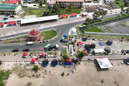 An overhead shot of some of the vending spots in proximity to refurbished areas (Ministry of Public Works photo)