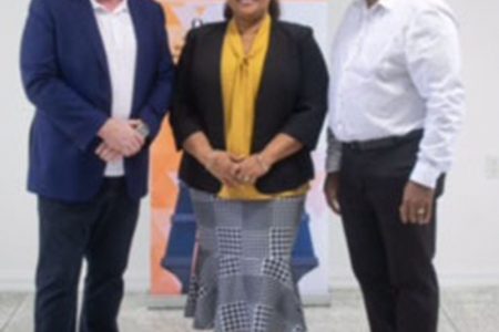 Cyril’s CEOs Mulshankar and Andrea Persaud along with Hubbcat’s CEO Alan Bates (at left)