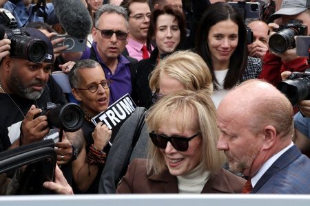 E. Jean Carroll departs from the Manhattan Federal Court following the verdict in the civil rape accusation case against former U.S. President Donald Trump, in New York City, U.S., May 9, 2023. (Reuters photo)