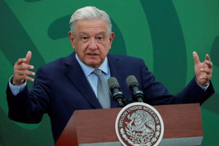 FILE PHOTO: Mexican President Andres Manuel Lopez Obrador speaks during a news conference at the Secretariat of Security and Civilian Protection in Mexico City, Mexico March 9, 2023. REUTERS/Henry Romero