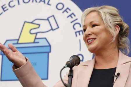 Sinn Fein's Northern Ireland leader Michelle O'Neill wants the DUP to end a boycott of the assembly. -AP