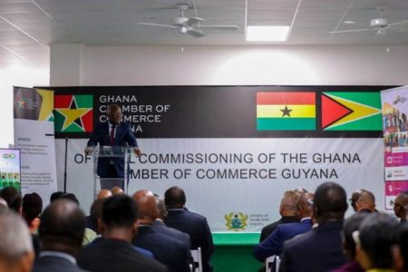 Ghana’s Minister for Trade and Industry,  Kobina Hammond speaking (DPI photo)

