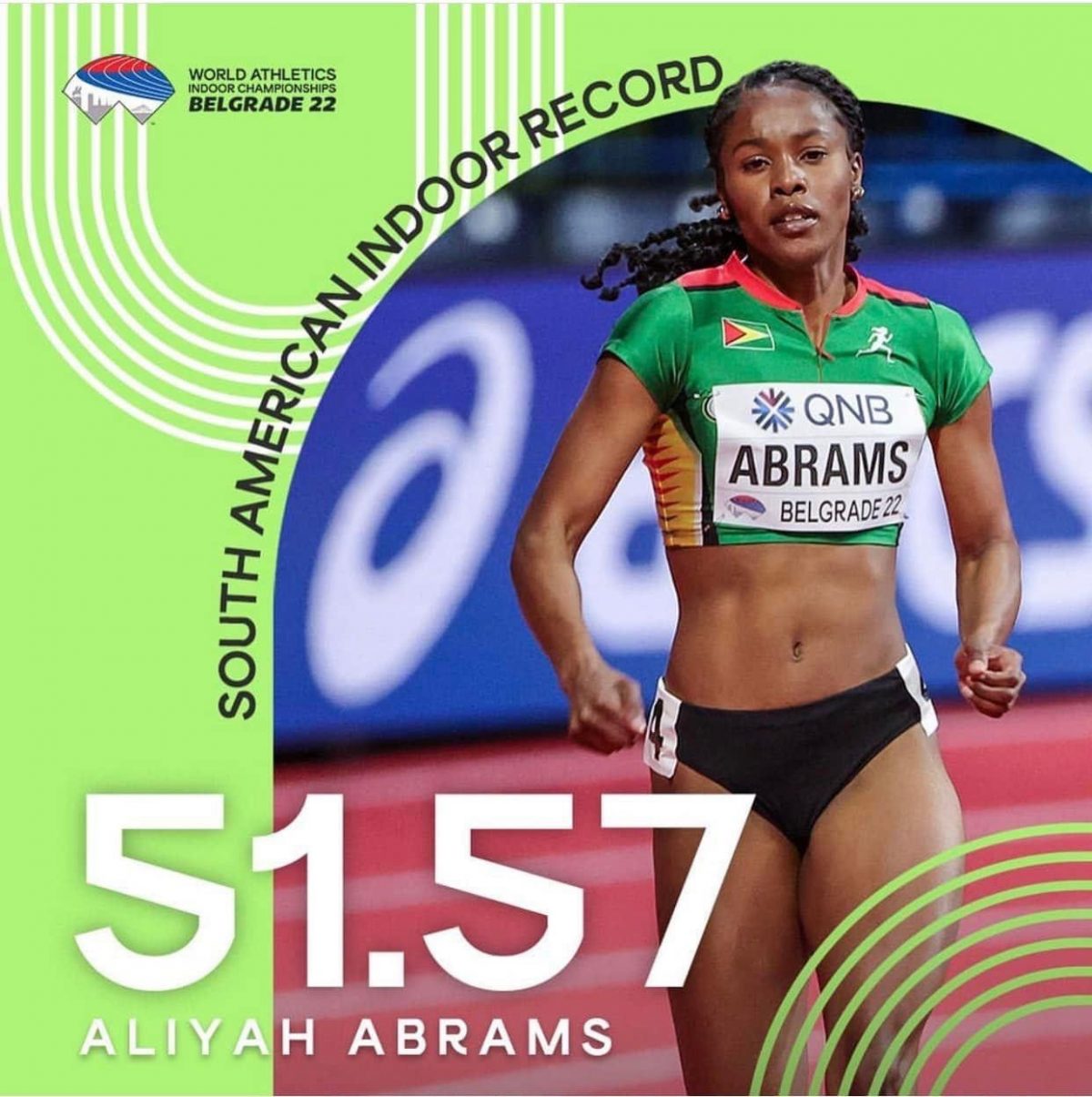 Aliyah Abrams is the new 400m record holder
