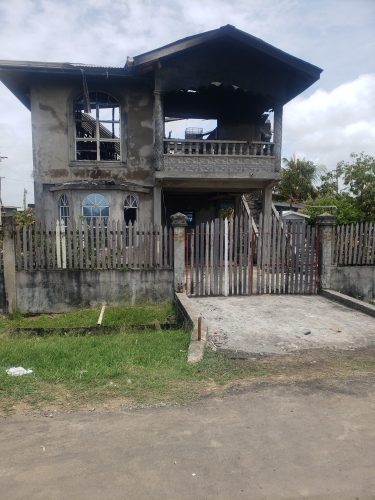 The aftermath of the  Hope Lowlands, East Coast Demerara home that was ravaged by a fire 