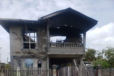 The aftermath of the  Hope Lowlands, East Coast Demerara home that was ravaged by a fire 