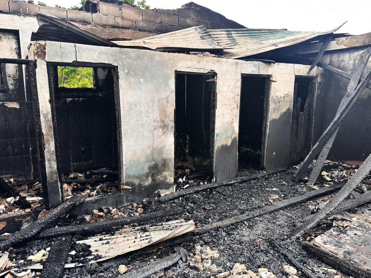 The bathroom area where the fire reportedly started (DPI photo)