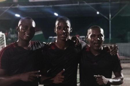 Sparta scorers from left – Ryan Hackett, Curtez Kellman,
and Jermin Junior. Missing is Sheldon Shepherd
