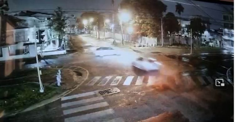 CCTV footage of the incident shortly before the collision