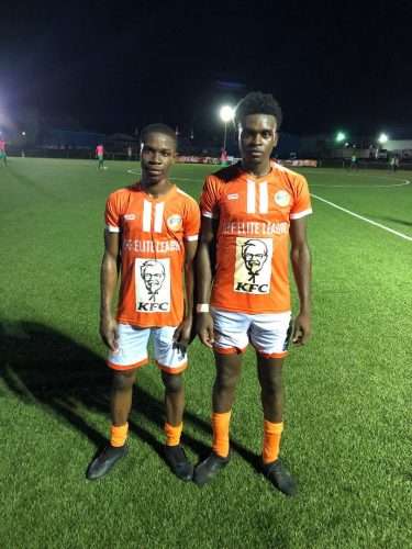 Fruta scorers from left Samuel Garnett and Neron Barrow
