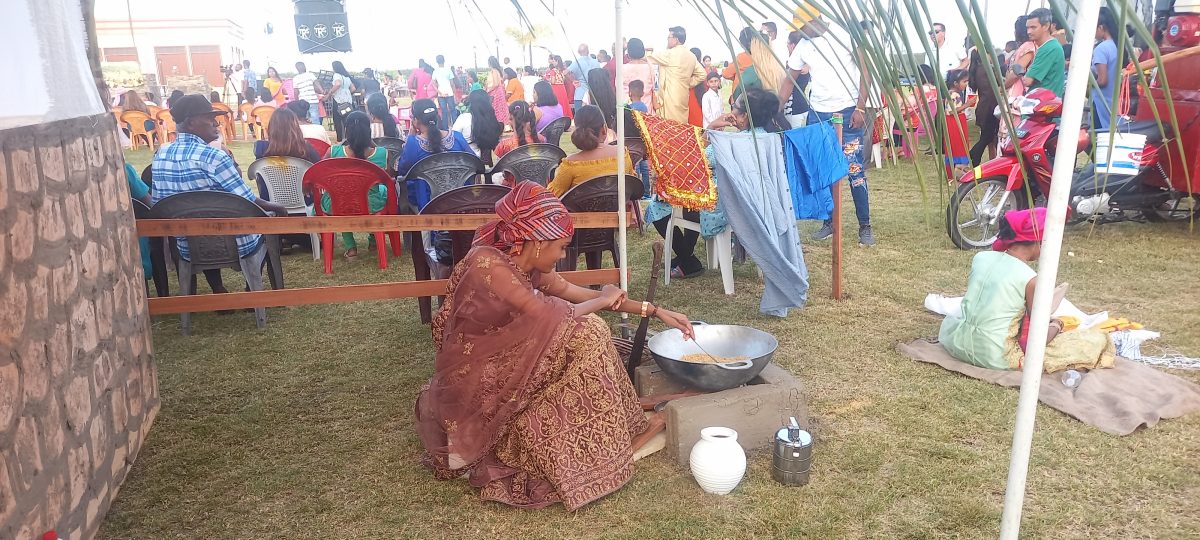 Traditional cooking during the Guyana Hindu Dharmic Sabha commemoration of the 185th Anniversary of Indian Arrival