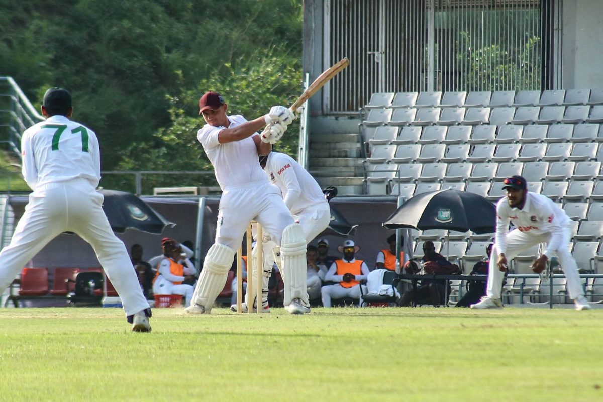 West Indies “A” captain Joshua Da Silva on the go during his unbeaten knock of 73