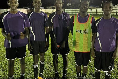 NA scorers from left Civion Arokium, Nicquan Samuels,
Kymani Spellen, Akeem Hosanah and Joshua Dougal
