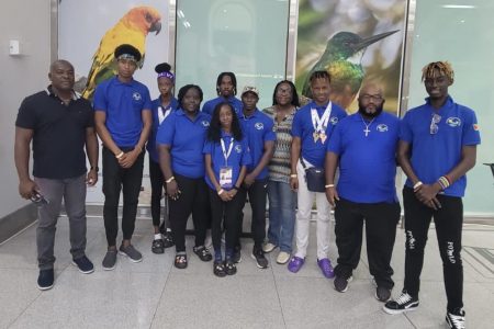 Guyana’s gold medal winning contingent returned from Colombia on Tuesday from the South American U-20 Championships. They were received at the Cheddi Jagan International Airport by representative of the National Sports Commission, Assistant Director of Sport, Franklin Wilson. 

