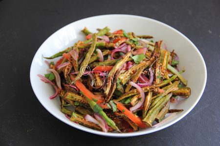 Consider new ways of eating familiar ingredients:
Crispy Okra Salad (Photo by Cynthia Nelson)
