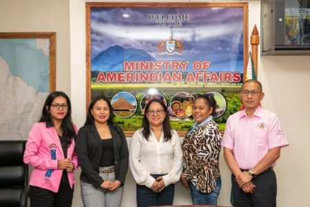 Minister Pauline Sukhai (centre) with NTC’s executive and other members of the team that represented Guyana at the 22nd session of the United Nations Permanent Forum on Indigenous People’s Issues (DPI Photo)
