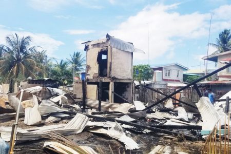 The rubble left behind by the devastating fire