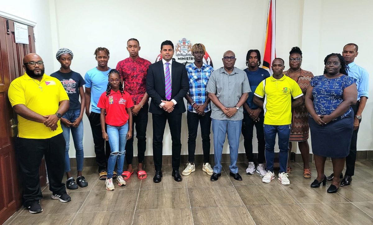 The medal chasing track and field contingent met with Minister of Sport, Charles Ramson Jr. and Director of Sport, Steve Ninvalle  yesterday prior to departure to the South American Athletics U-20 Championships
