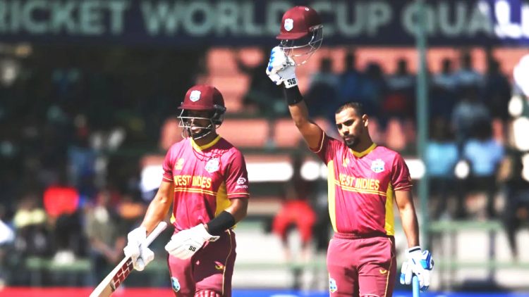 Centurions Shai Hope (left) and Nicholas Pooran shared a fourth wicket partnership of 216 as West Indies defeated Nepal by 101 runs.