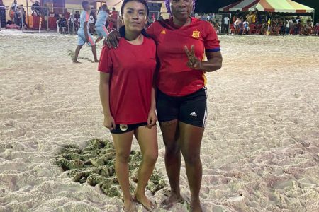 Super Stars scorers Castella Neeshana and Patsy Walker
