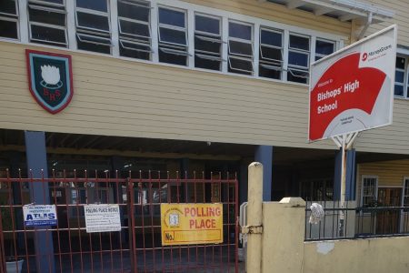 Polling station at Bishop’s High School