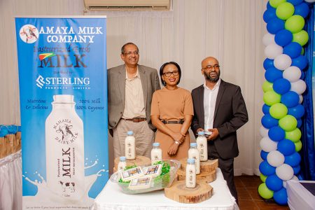 Ramsey Ali Chief Executive Officer of SPL  Minister of Tourism Industry and Commerce -Oneidge Walrond Omkaar Sharma CEO of Amaya Milk Company