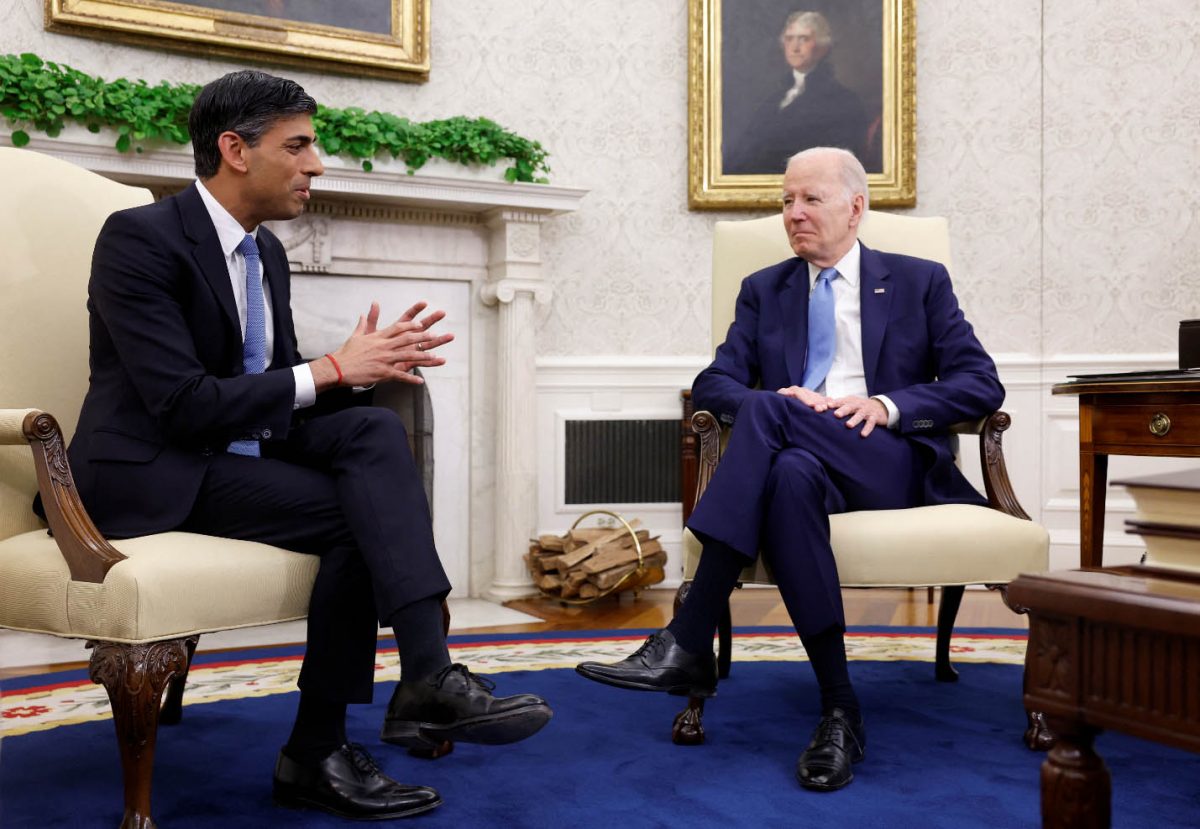 U.S. President Joe Biden (right)  and British Prime Minister Rishi Sunak )EVELYN HOCKSTEIN | Credit: REUTERS)