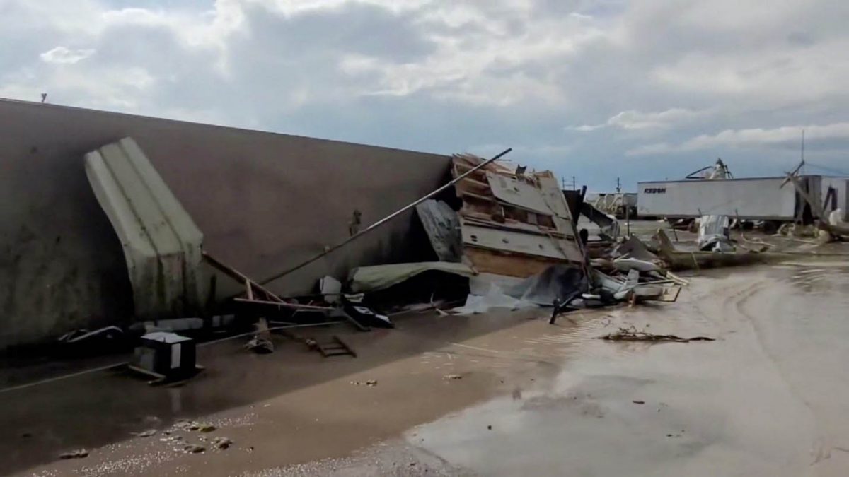 A view of a damaged site in Perryton. Sabrina Devers via TMX/via REUTERS
