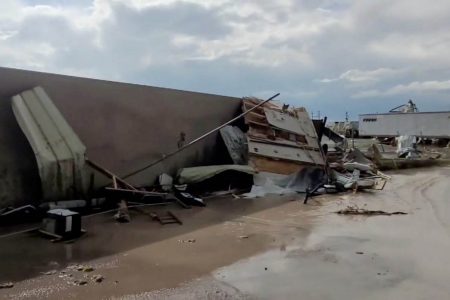 A view of a damaged site in Perryton. Sabrina Devers via TMX/via REUTERS
