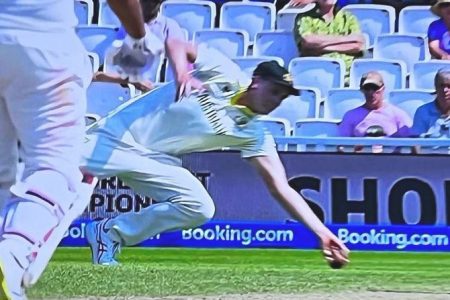 Shubman Gill’s screenshot of the catch taken by Cameron Green.