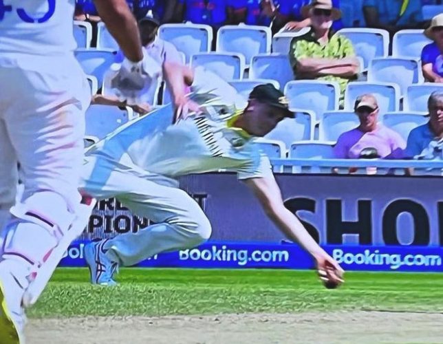 Shubman Gill’s screenshot of the catch taken by Cameron Green.