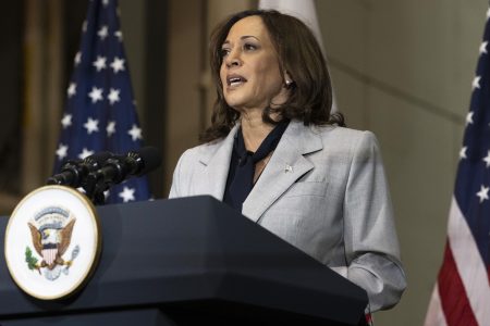 Kamala Harris (Photo by Joel Kowsky/NASA via Getty Images)