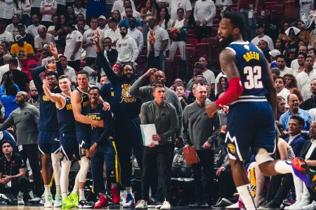 The Denver Nuggets basketball team stands one win away from their first NBA title.