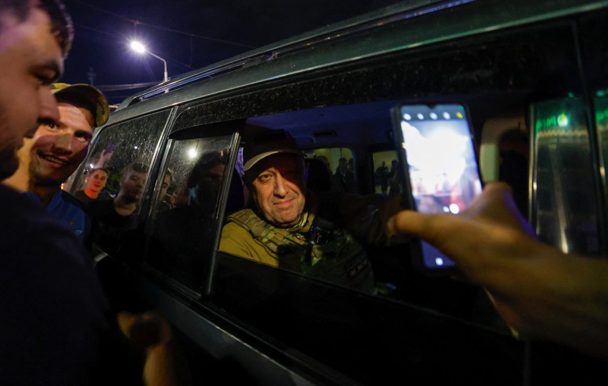 Wagner mercenary chief Yevgeny Prigozhin leaves the headquarters of the Southern Military District amid the group's pullout from the city of Rostov-on-Don, Russia, June 24, 2023. REUTERS/Alexander Ermochenko