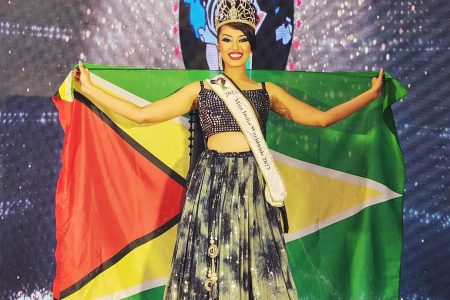 Miss India Guyana Aruna Sukhdeo, was on Saturday crowned Miss India Worldwide 2023 in a pageant held in Pune, Maharashtra, India
