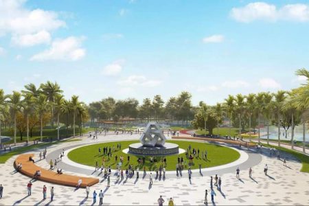 An artist’s impression of the monument that is expected to be mounted at the park