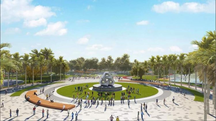 An artist’s impression of the monument that is expected to be mounted at the park