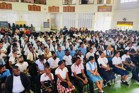 The students who attended the work-study launch (Ministry of Education photo)
