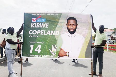 A poster heralding Kibwe Copeland
