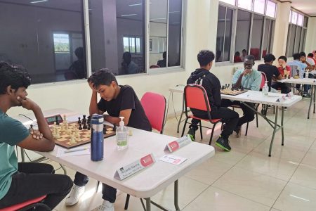 A scene from the Milex National Junior Chess Championship
at the National Stadium, Providence.