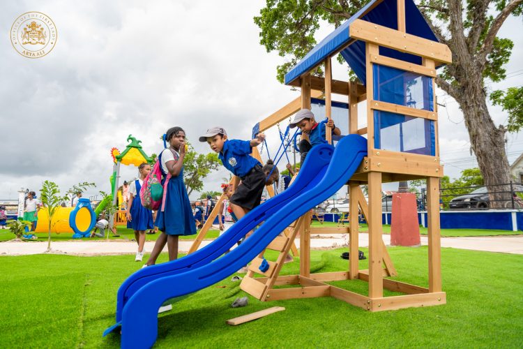 Children playing at one of the parks