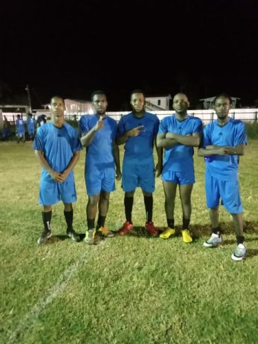 Cougars FC scorers William Sommersell, Kwesi Mickel, Lomar Reid, Ray Reddock, and Timothy Sommersell
