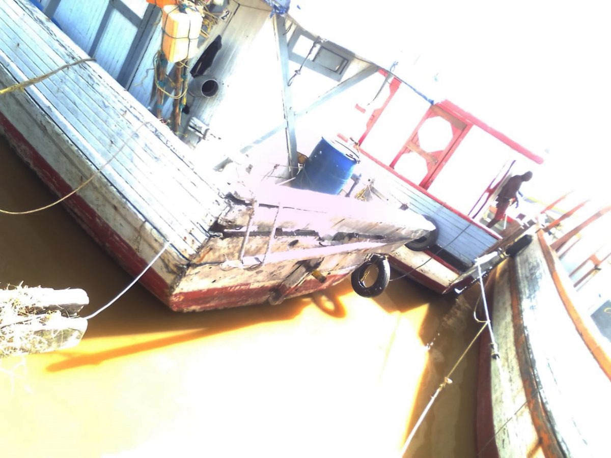One of the boats that was badly damaged