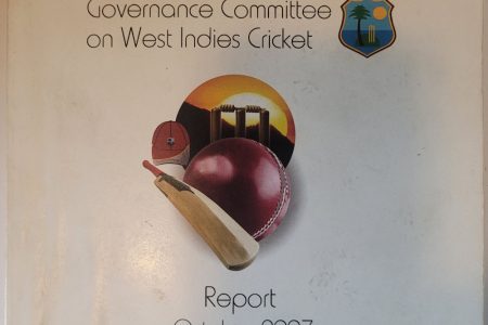 The front cover of the Governance Committee on West Indies Cricket Report, better known as the Patterson Report